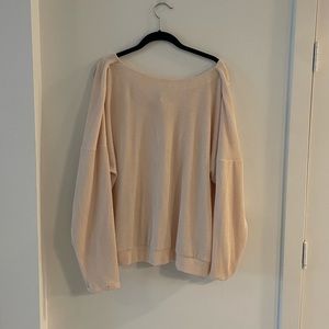 Maeve Anthropologie Light Pink/Rose Ribbed Off The Shoulder Sweater